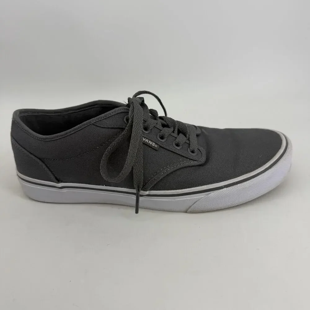 Vans Shoes Mens Size 10 Gray Canvas Skate Sneakers Casual Comfort Low Streetwear